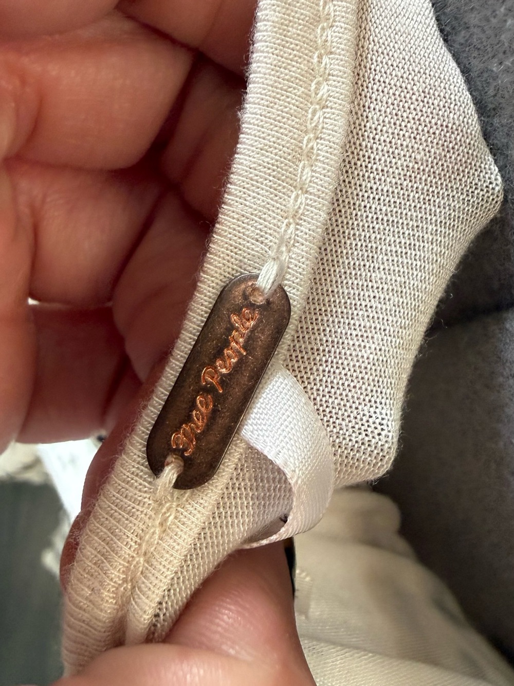 Free People Cream Dress with Black Clover Motif - Picture 5 of 7
